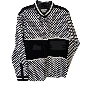 Confection Tegra Brown/Blue checkered Long‎ Sleeve Shirt  Size L Rare